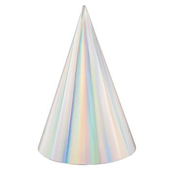 Колпаки, Серебро, Голография, 16 см, 6 шт. в упак.