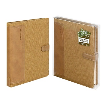 Ежедневник-органайзер недатированный ESCALADA, А5+, 160 л., арт. 70548/ 10 САРЖА СВЕТЛО-КОРИЧНЕВЫЙ (