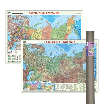 ПРОкарта интерактивная РОССИЯ П/А+физич., 101х69 см, ДВУХСТОР. ЛАМ. в тубусе (ISBN нет)