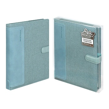 Ежедневник-органайзер недатированный ESCALADA, А5+, 160 л., арт. 70549/ 10 САРЖА ПЕПЕЛЬНО-ГОЛУБОЙ (к