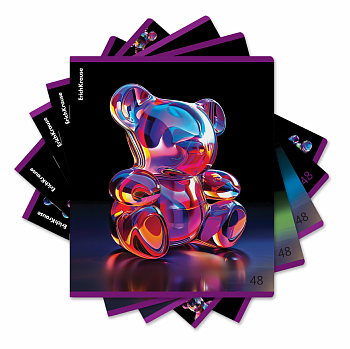 Тетрадь общая ученическая ErichKrause Jelly Bear, 48 листов, клетка, металлизированная ламинация+тви