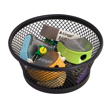 Подставка-стакан д/канцтоваров, Alingar, металлическая, 11*6*11,5 см, черная