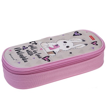 NPk_73291 Пенал 220х90х50ММ с карманом на молнии-Милашка-  в индив.упак.