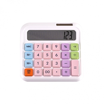 Калькулятор Alingar 12 разрядов, 138*135*15 мм, двойное питание, белый, ААА батарея не комплекте