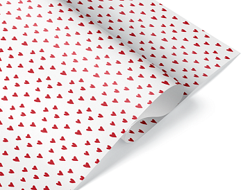 Упаковочная бумага 70гр (0,6*10 м) Сердечки, 1 шт.