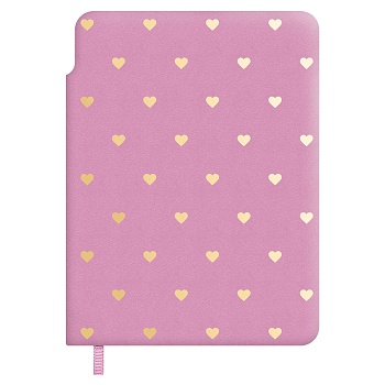 Записная книжка ESCALADA, А6, 96 л., арт. 71042/ 20 ЗАМША РОЗОВЫЙ (кожзам: 108х148 мм, мягкий перепл