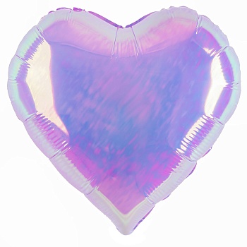Шар (18''/46 см) Сердце, (надув воздухом), Сиреневый, Хамелеон, 1 шт. в уп.