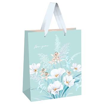 Пакет подарочный 11*14*6,5см MESHU "Bouquets", матовая ламинация