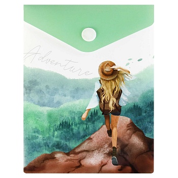 Папка для документов пластиковая Феникс+, арт. 69028/ 12 ПУТЕШЕСТВЕННИЦА (полипропилен, 15.8х11.4 см