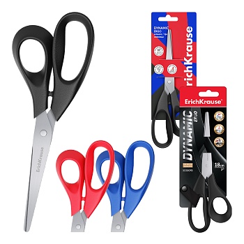 Ножницы ErichKrause Dynamic, 18см, ассорти (в блистере по 1 шт.)