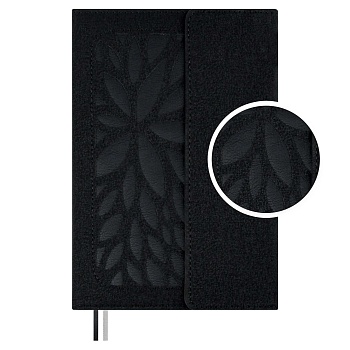 Ежедневник недатированный ESCALADA, А5, 160 л., арт. 70602/ 15 НАППА ЧЁРНЫЙ (кожзам: 146х211 мм, твё