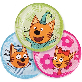 Тарелки (7''/18 см) Три Кота, Праздник для котят, 6 шт.