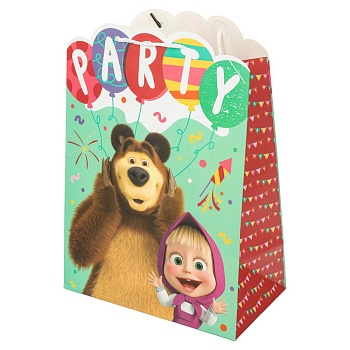 400402 Пакет подарочный креативный Маша и Медведь l,вырубка,190 гр/м2 ЧУДО ПРАЗДНИК в кор.10*12шт