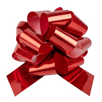 Бант Шар, Красный, Голография, 21 см, 1 шт. в упак.