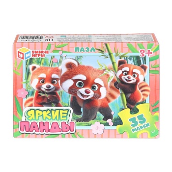 403170 Яркие панды. Макси-пазлы в коробке. 35 деталей.180х127х35 мм. Умные игры в кор.24шт