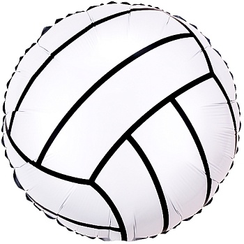 Шар (18''/46 см) Круг, Волейбольный мяч, Белый, 1 шт. в уп. (цв.этик.)