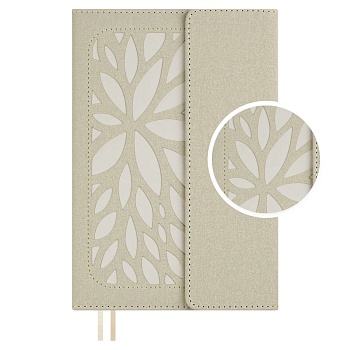 Ежедневник недатированный ESCALADA, А5, 160 л., арт. 70604/ 15 НАППА БЕЖЕВЫЙ (кожзам: 146х211 мм, тв