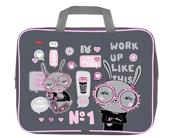 NSn_31109 Сумка Текстильная с РУЧКАМИ А4ф 350х265х40мм для тетрадей  -В модном чате- в индив.упак.