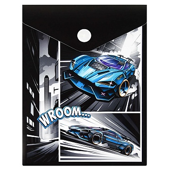 Папка для документов пластиковая Феникс+, арт. 69031/ 12 ГОНКИ (полипропилен, 15.8х11.4 см, 1 отделе