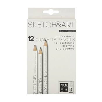 КАРАНДАШ ЧЕРНОГРАФИТОВЫЙ "Sketch&Art. УТОЛЩЕННЫЕ" 2В, 3,5 MM