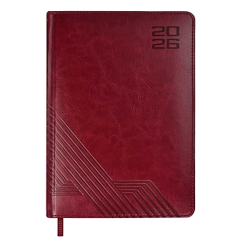 Ежедневник датированный 2026 ESCALADA, А5, 176 л., арт. 70220/ 15 САРИФ БОРДОВЫЙ (кожзам: 146x211 мм