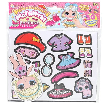 397157 Веселые подружки. Развивающая игра на магнитах. 270х240х10мм. Умные игры в кор.50шт