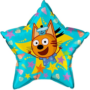 Шар (22''/56 см) Звезда, Три Кота, Коржик, 1 шт. в уп.