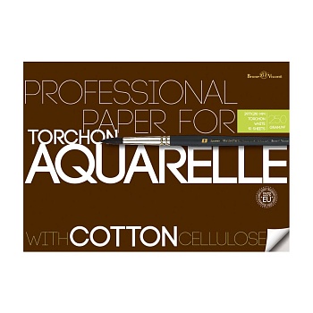 БУМАГА ДЛЯ АКВАРЕЛИ TORCHON С ХЛОПКОМ В ПАПКЕ 250 г/м2 А4 (210х297 мм), 10 л. 1 ВИД