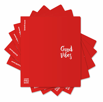 Тетрадь общая ученическая с пластиковой обложкой на скобе ErichKrause Words, красный, А5+, 48 листов