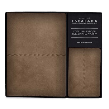 Ежедневник недатированный + обложка для паспорта (набор подарочный) ESCALADA, формат А5+, 120 л., мя