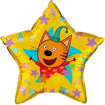 Шар (22''/56 см) Звезда, Три Кота, Компот, 1 шт. в уп.