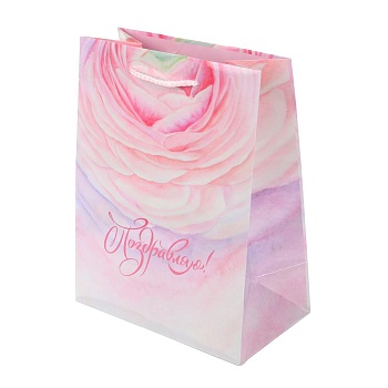 393766 Пакет подарочный глянцевый м,розы,140 гр/м2 ЧУДО ПРАЗДНИК в кор.12*12шт