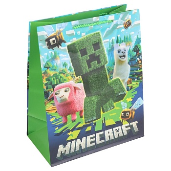 403035 Пакет подарочный МАТОВЫЙ l,пиксели,140 гр/м2 ЧУДО ПРАЗДНИК в кор.10*12шт