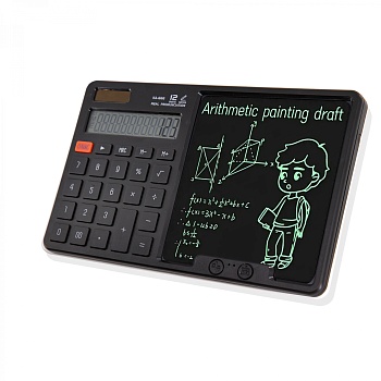 Калькулятор с графическим планшетом Alingar 12 разрядов, 245*158*15 мм, черный, выдвижная подставка,