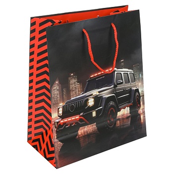 389591 Пакет подарочный МАТОВЫЙ l,спорткар,140 гр/м2 ЧУДО ПРАЗДНИК в кор.10*12шт