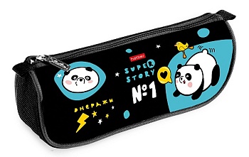 NPk_76311 Пенал 200х95х50мм на молнии мягкий -Панда энерджи- в индив.упак.