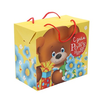 390072 Пакет-коробка м,поздравляю,190 гр/м2 ЧУДО ПРАЗДНИК в кор.8*12шт