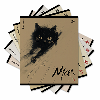 Тетрадь общая ученическая ErichKrause Blur Cat, 36 листов, клетка_MIX-PACK