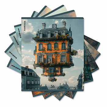 Тетрадь общая ученическая ErichKrause Flying House, 36 листов, клетка_MIX-PACK