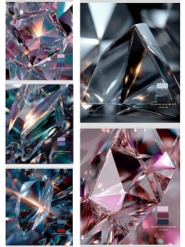 TМ"Profit"Тетрадь А5 КЛЕТКА 48л. СИЯНИЕ БРИЛЛИАНТОВ (48-9052) цвет. мелов. обл.