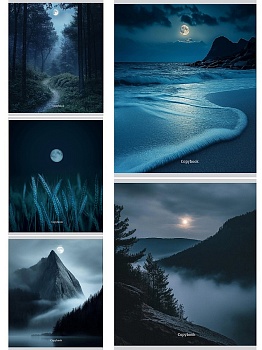 Тетрадь КЛЕТКА 48л. ЛУННЫЕ ПЕЙЗАЖИ (48-5587) цв мел обл,твин-лак,холодная фольга