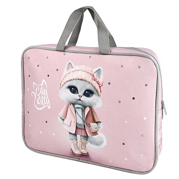 Папка для школьных тетрадей Феникс+ арт. 69318/ 24 КОШЕЧКА В ПАЛЬТО ( формат А4+, 34.5х26х7 см, 1 от