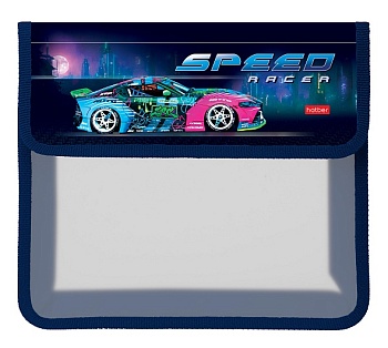 AMp_06063 Папка для тетрадей Пластиковая А5ф 2 отделения 240х205х75мм на липучке -City racing-  в ин