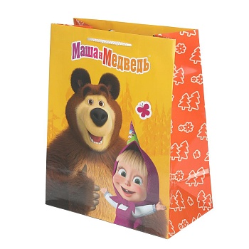 396259 Пакет подарочный глянцевый Маша и Медведь l,140 гр/м2 ЧУДО ПРАЗДНИК в кор.10*12шт