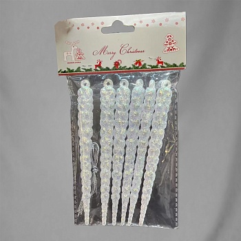 НАБОР ЕЛОЧНЫХ ИГРУШЕК, DARLENS «СОСУЛЬКИ», 6 ШТ, 14 СМ, АКРИЛ, ПРОЗРАЧНЫЙ DL-DRL08626 (F43007)