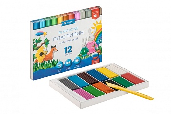 Пластилин "КЛАССИЧЕСКИЙ", 12 цв. ПЛ12-06К