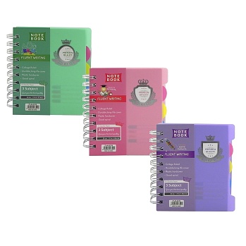 Записная книжка А6, Alingar, гребень, пластиковая обложка,, клетка, 120 л., "AL10559 Пастельные тона