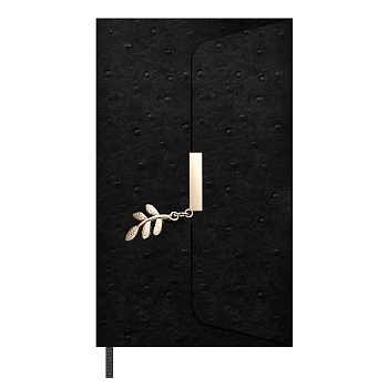 Ежедневник недатированный ESCALADA, А5, 160 л., арт. 70668/ 15 СТРАУС ЧЁРНЫЙ (кожзам: 126х211 мм, тв