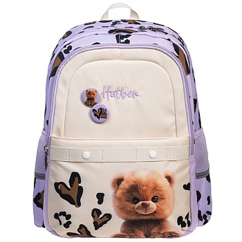 NRk_22044 Рюкзак МОДНАЯ ШКОЛА -Пушистый мишка- 41Х29Х17,5СМ полиэстер нагрудная стяжка светоотраж. 2