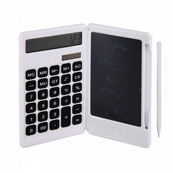 Калькулятор с графическим планшетом Alingar 12 разрядов, 162*80*14 мм, двойное питание, белый, раскл